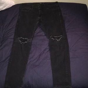 Hollister black skinny ripped jeans